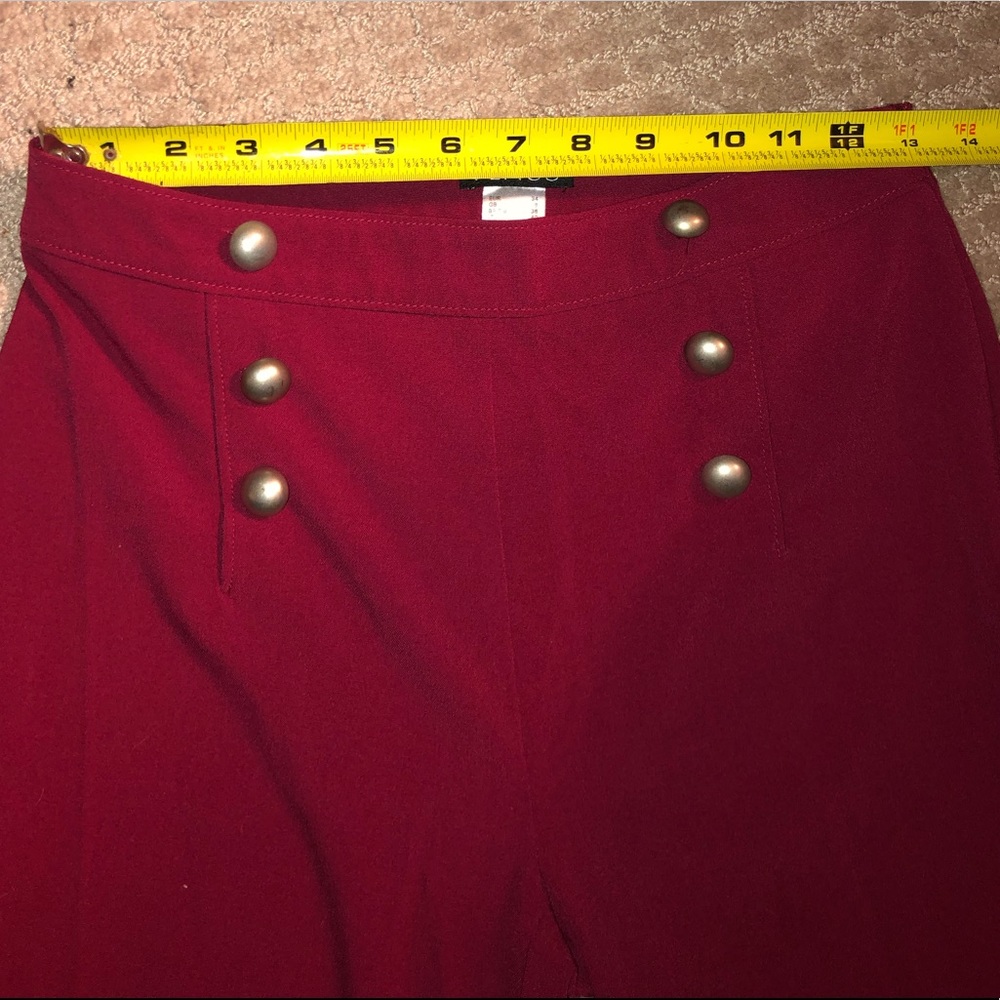 Red Venus Work Pants (Front Button Design) - Picture 5 of 7